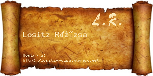 Lositz Rózsa névjegykártya